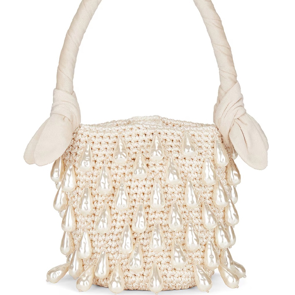 Lele Sadoughi Beatrix Baroque Pearl Bag in Ivory